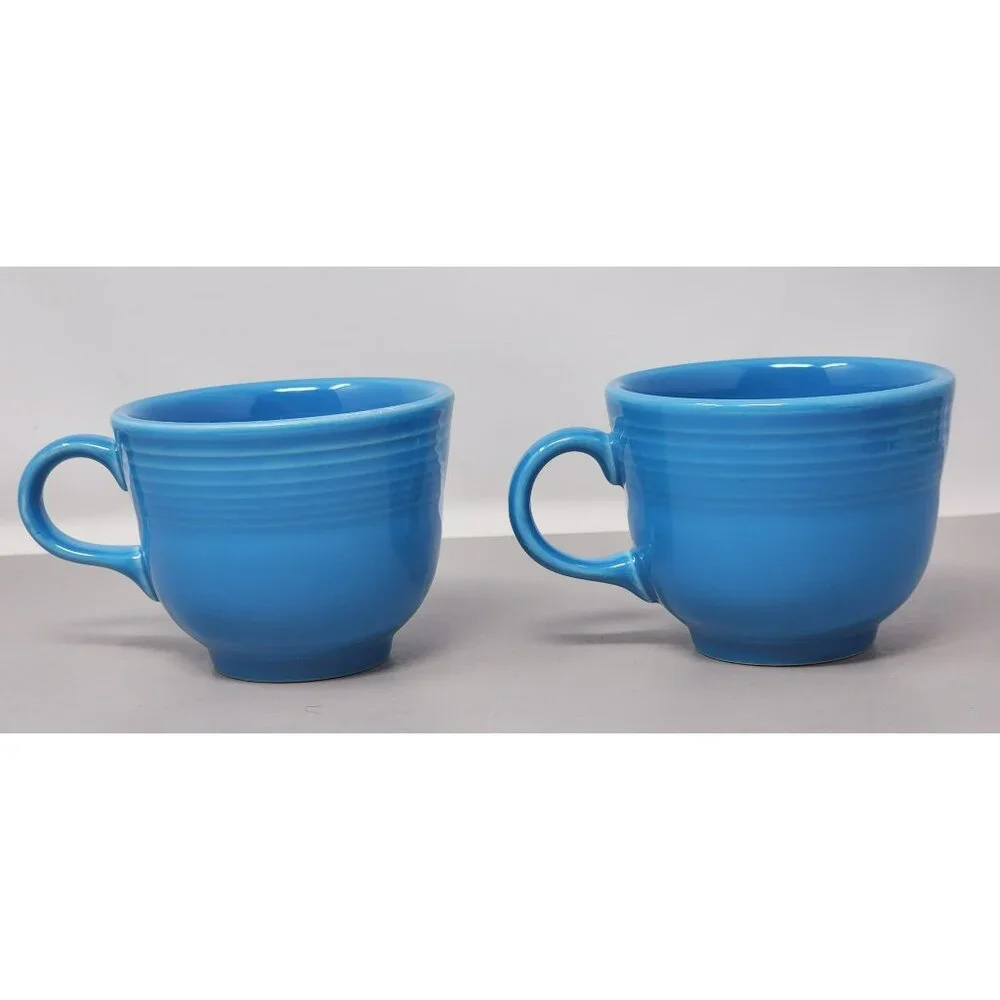 Set Of 5 Homer Laughlin Fiestaware Assorted Colored Ceramic Mugs‎ With Handle